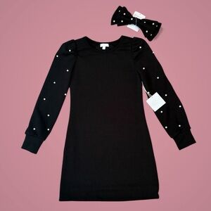 Girls Black/Pearl Dress NWT